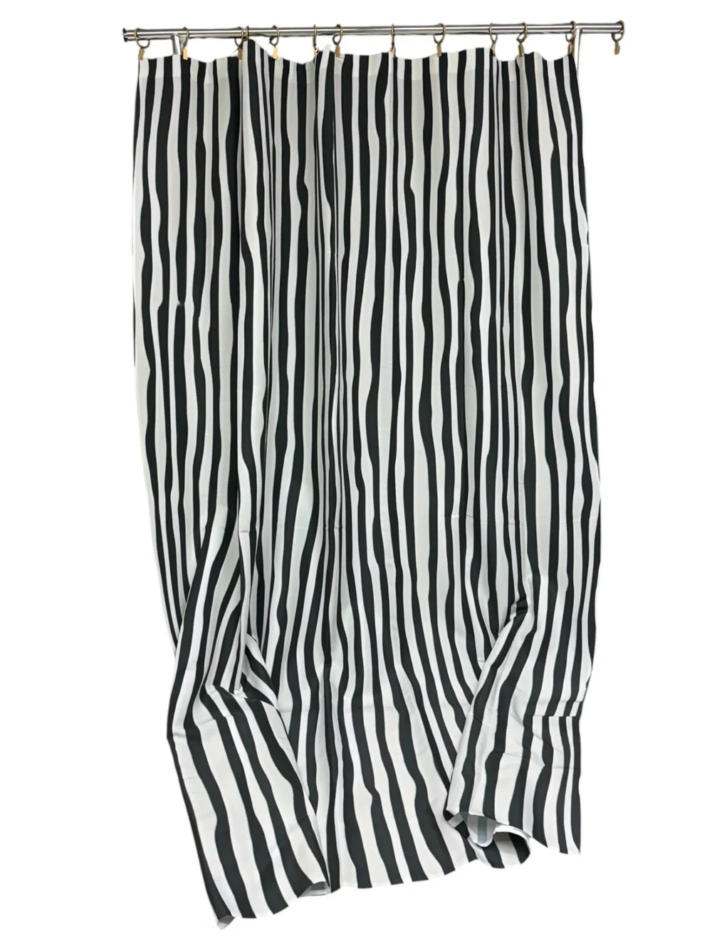 East Urban Home Black White Striped Shower Curtain Extra Long Modern Stripes